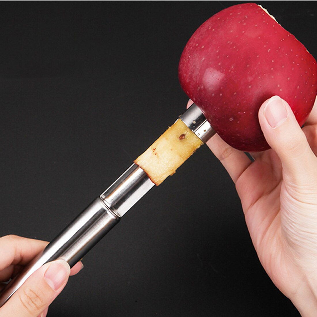 Roestvrijstalen fruitboor, ontpitter, peer, klokhuis, ontpitter, peper, keukengereedschap, gadget, ontpitter, gemakkelijk te verwijderen pit
