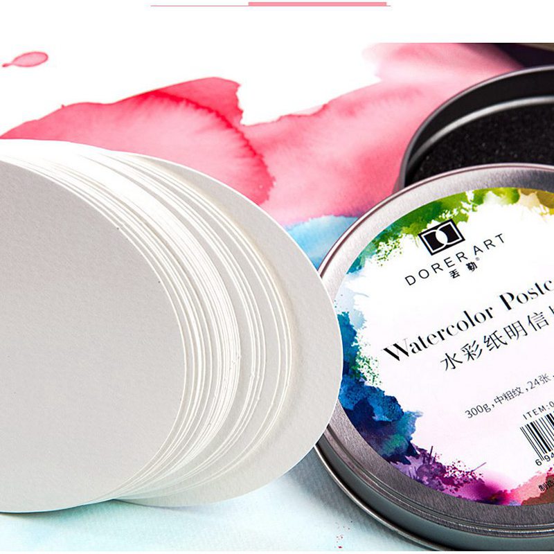 Dorerart rond coton aquarelle papier bloc carte postale 300g Aquarelle peinture papier peint à la main Aquarel Art fournitures