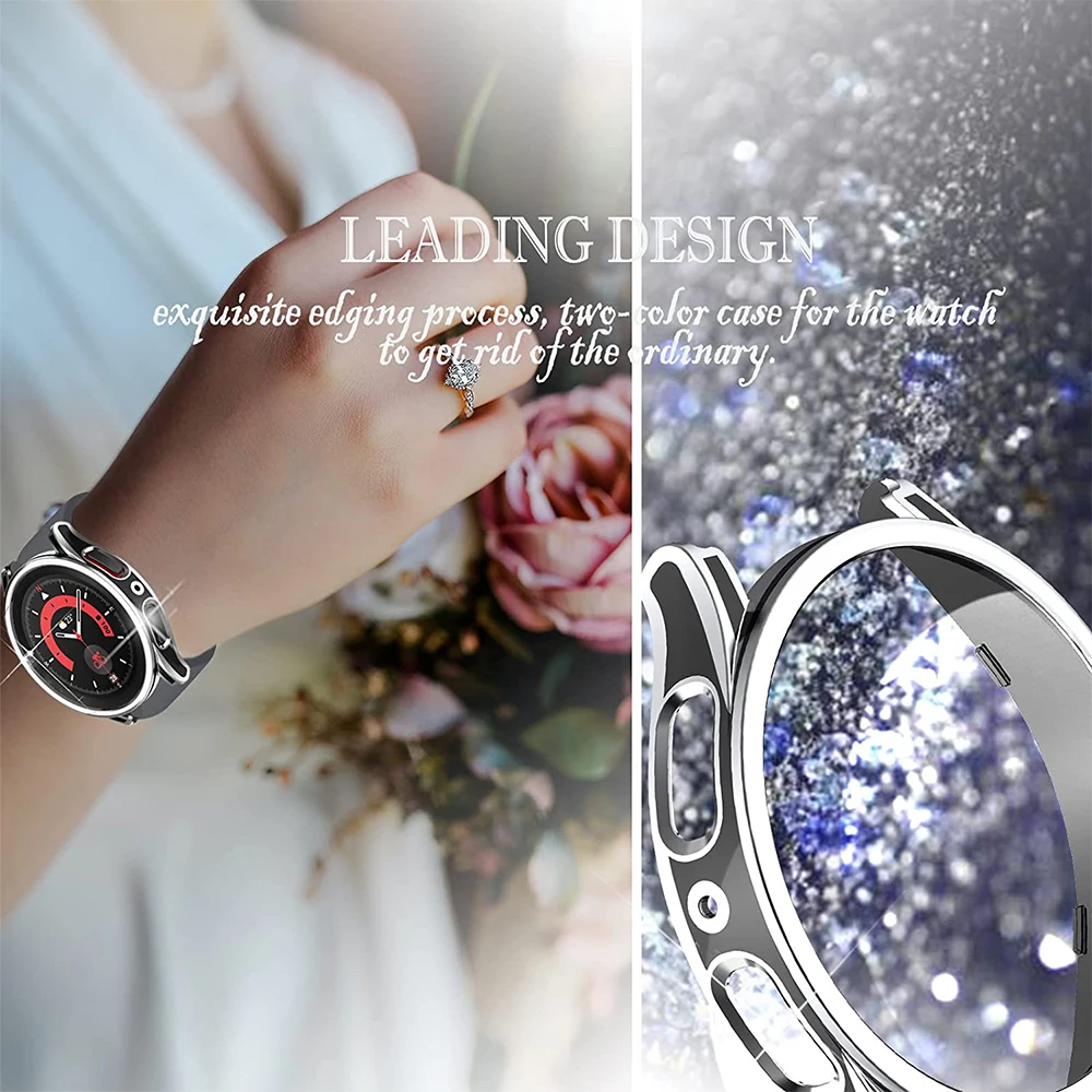 Case voor Samsung Galaxy Watch 5 40 mm 44 mm Screenprotector PC Hard Bumper Rondom Shell voor Galaxy Watch 5 Pro 45 mm Cover
