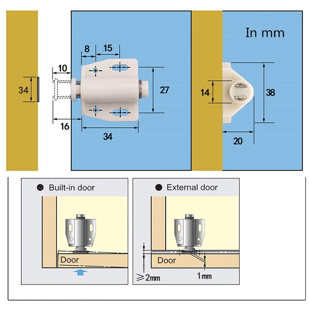 Pressure Door Catches Push To Open Tool Touch Accessories