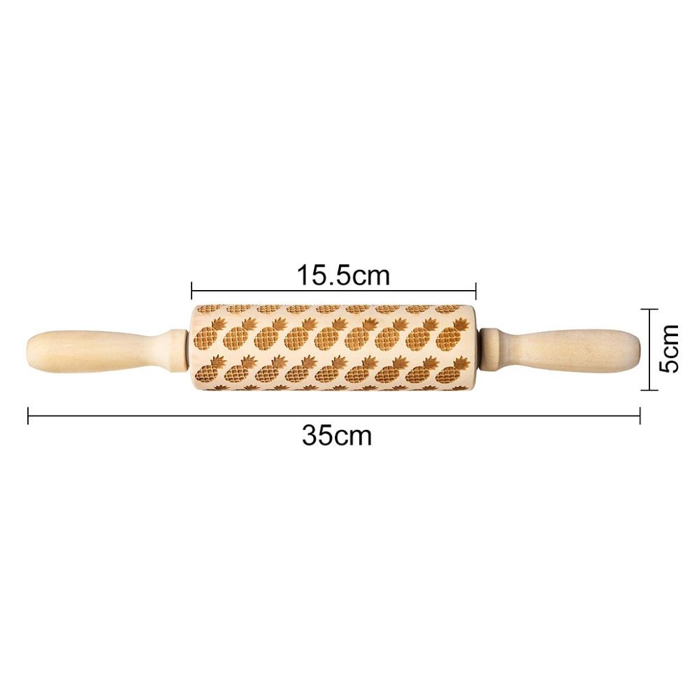Valentine's Day DIY Christmas Embossing Rolling Pin Various pattern Baking Cookies Biscuit Fondant Cake Dough Engraved Roller: N