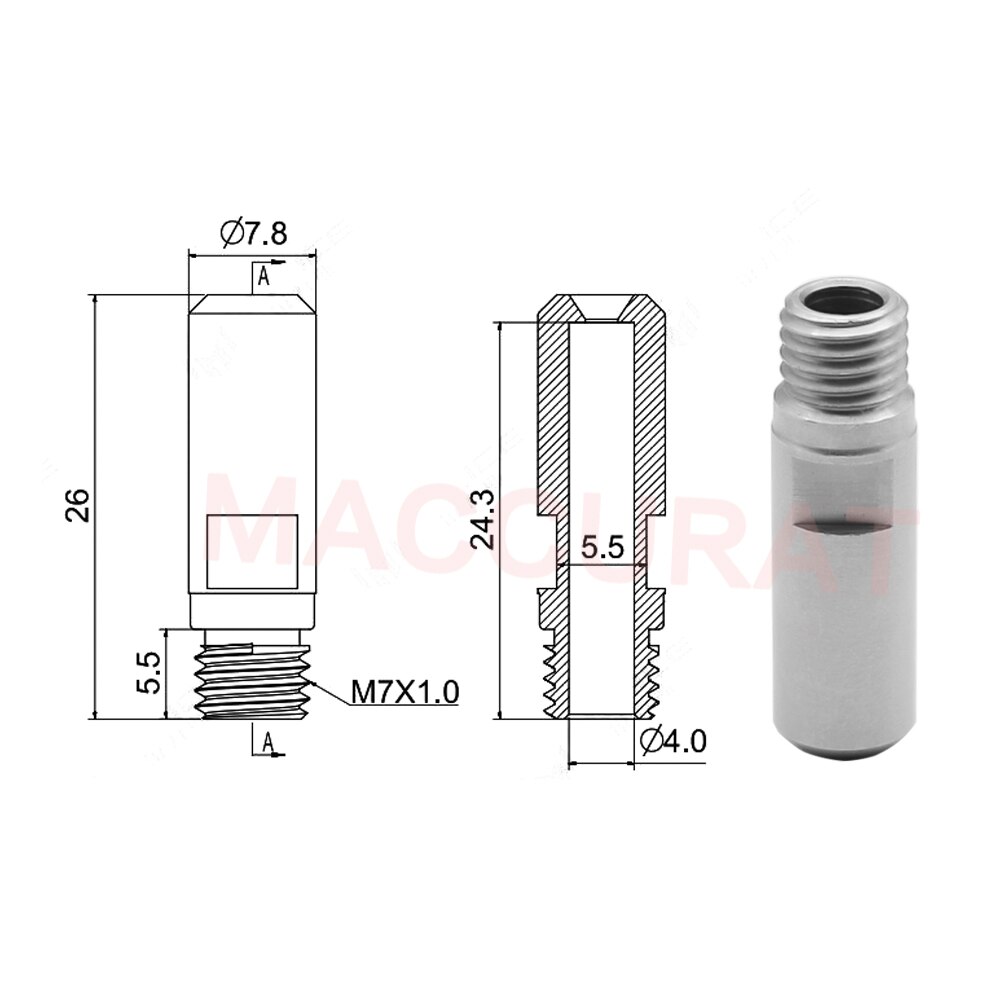 1/2/5PCS 3d printer accessories mk10 throat M7 thread Throat Barrel with PTFE tube pipes For MAKERBOT 2 3D Printer