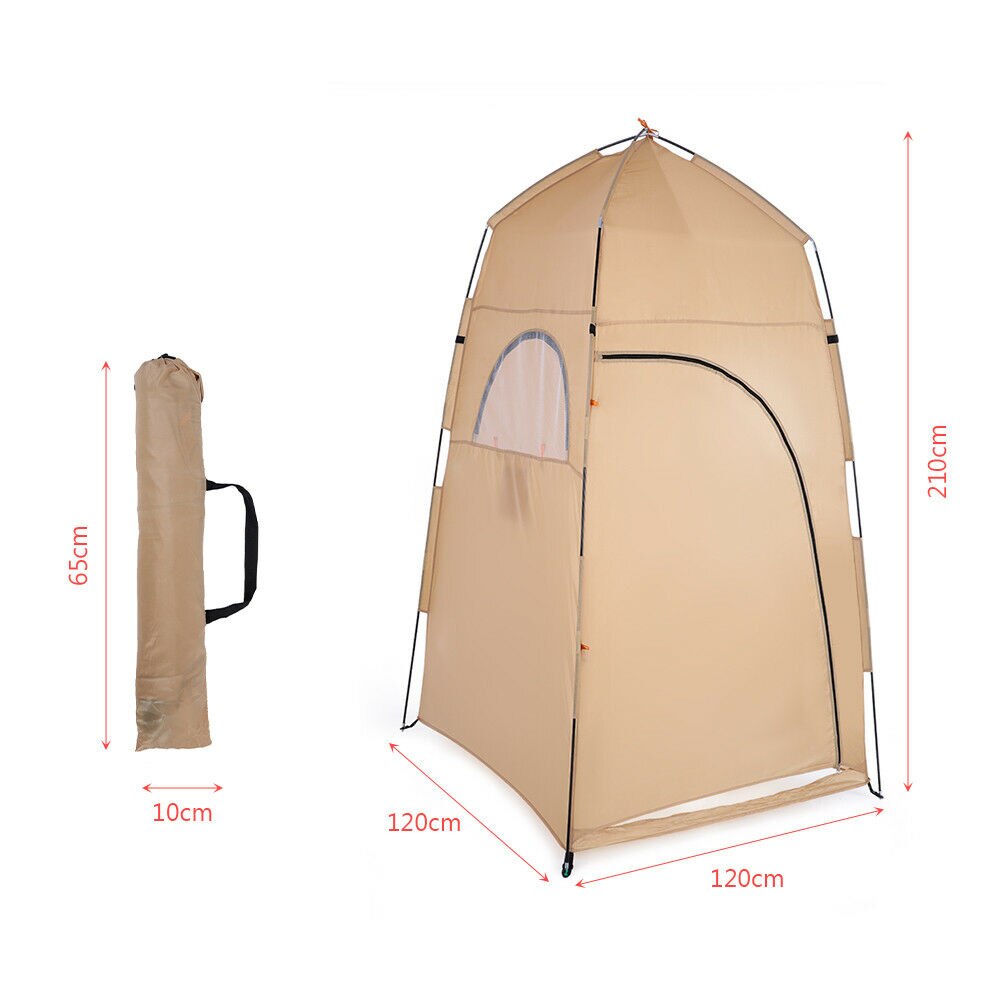 Single Shower Tent Beach Fishing Outdoor Camping Toilet Tent Outside Privacy Changing Room Shelter with Tote Bag and Accessories