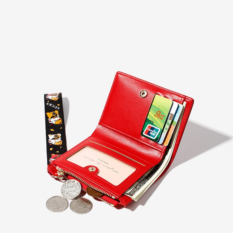 Excelsior Rits Vrouwen Kleine Portemonnee Pu Lederen Dames Portemonnee Mini Multi Layer Creatieve Portemonnee Kaart Tas