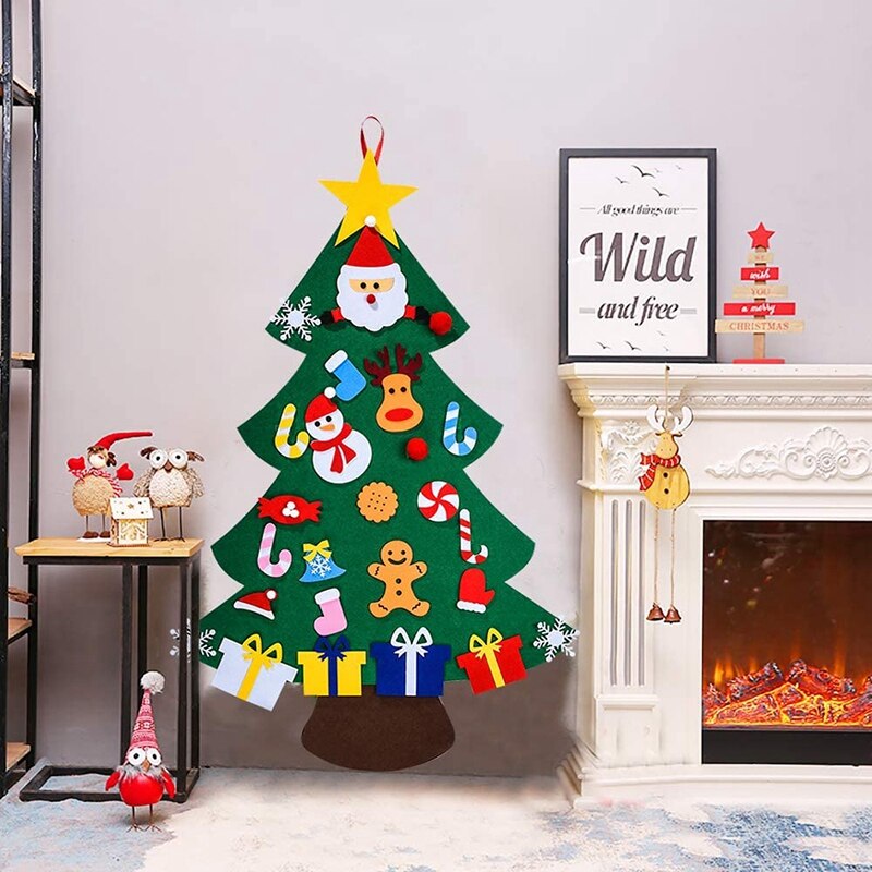 DIY Felt Christmas Tree for DIY Christmas Decorations, Wall Hanging Christmas Tree Home Decoration, for Children