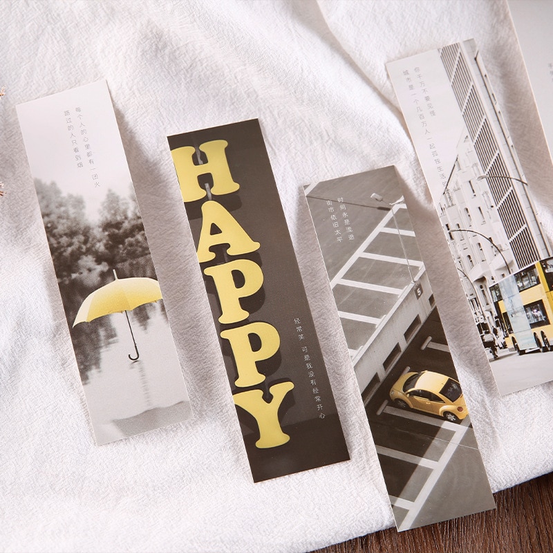 30 Stks/set Monochrome Ruimte Serie Bookmark Creatieve Zegen Wenskaarten Boek Houder Bericht Kaart