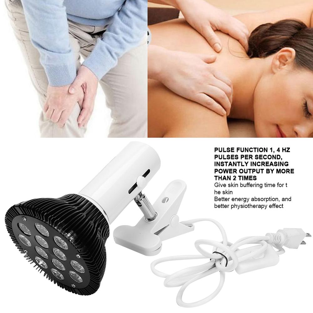 Lámpara de fisioterapia de luz roja, luz LED de 36W, temporizador, terapia de pulso infrarroja, alivio del dolor, recuperación de heridas, cuidado de la salud, enchufe estadounidense