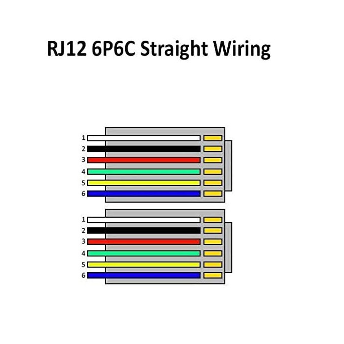Cable de datos RJ11 RJ12 6P6C, cable de datos Modular macho a macho cableado inverso recto Pinout teléfono auricular Cable de extensión de voz: Naranja / 1 mes