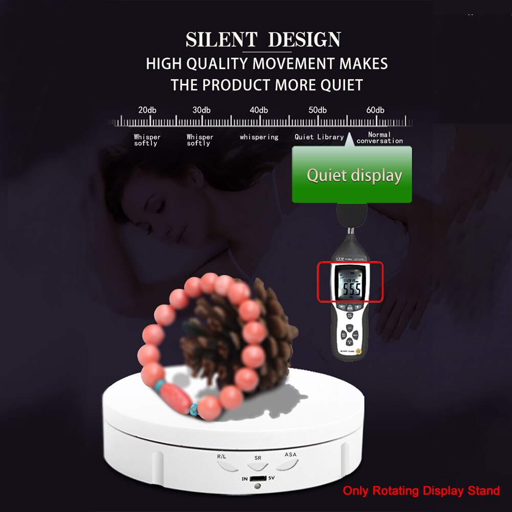 3 Speeds Adjustable Video Shooting Jewelry Holder For Photography 3D Models Shop Rotating Display Stand Watch Battery Powered