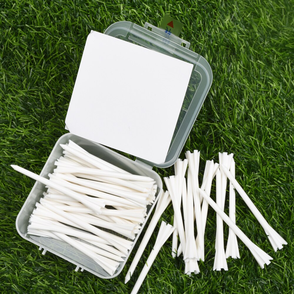 40 Stks/doos Golf Golf Tee Plastic 85Mm Onbreekbaar Plastic Golf Tees Duurzaam Stabiele Tees Golfbal Houder: WHITE