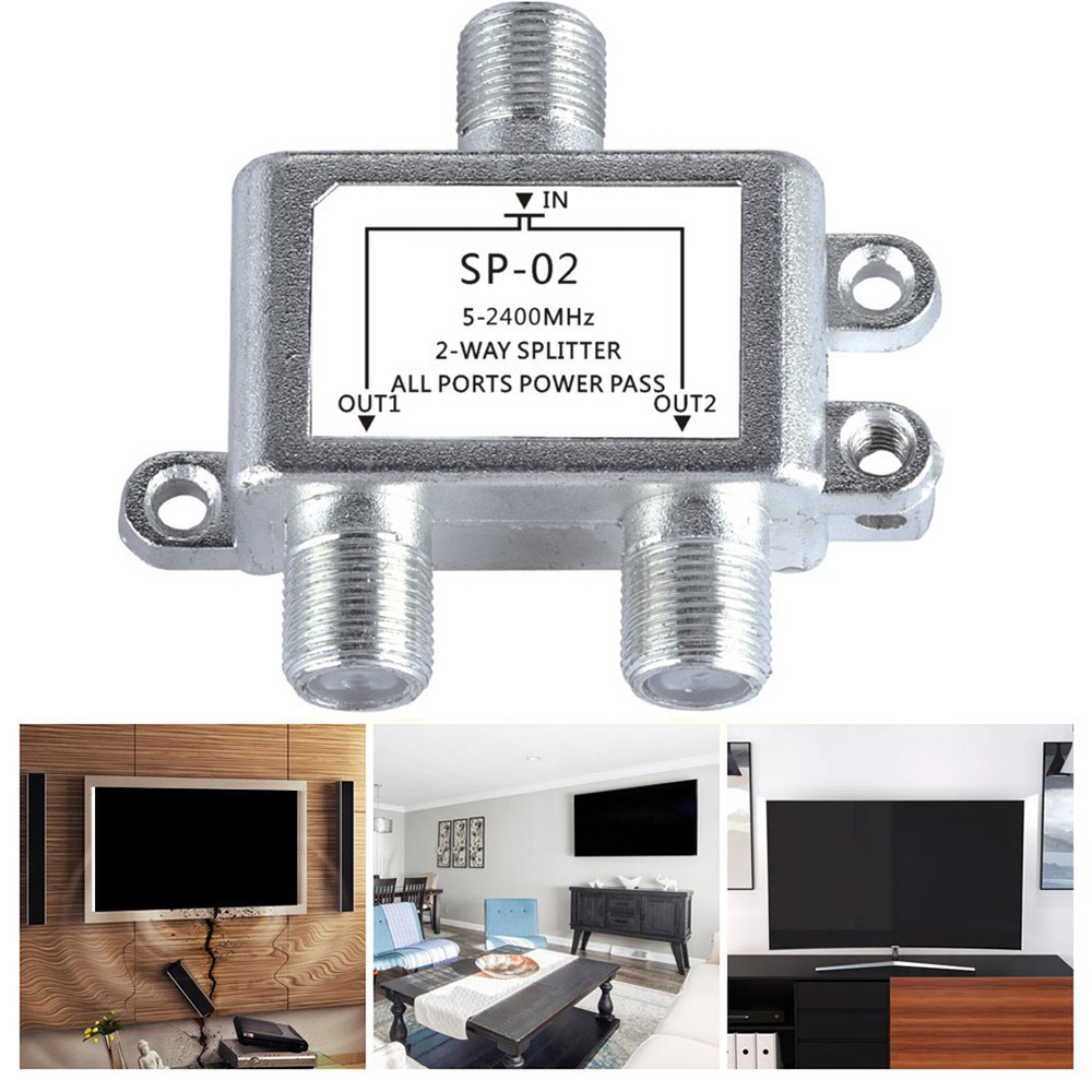 Divisor de cabo coaxial de 2 maneiras, 5-2400mhz, antena de tv, receptor de sinal de satélite, conector sat/ant, diplexador coaxial para satv/catv, imperdível