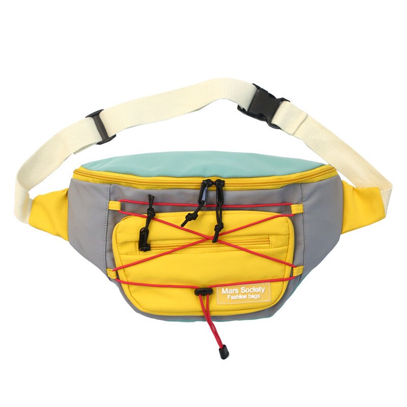 Grote Capaciteit Heuptas Unisex Fanny Pack Streetwear Borst Zak Hip Hop Banaan Tassen Outdoor Grote Riem Taille packs: Color matching