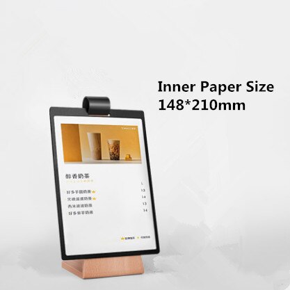 A5 And 100*200mm Double Sided Table Menu Card Sign Holder Ad Picture Photo Frames Advertisement Display Menu Paper Holder Stand: Beech Wood A5