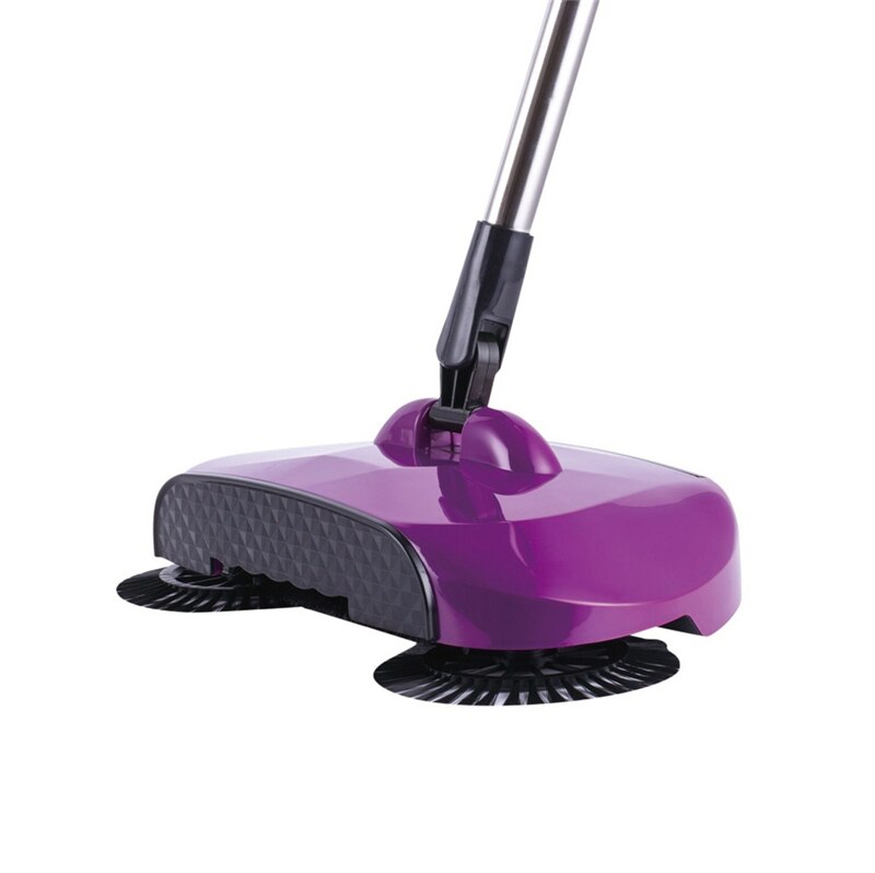 Multifunctional Sweeping Machine Push Type Hand Push Magic Broom Dustpan Handle Household Cleaning Package Hand Push Sweeper mop: Purple