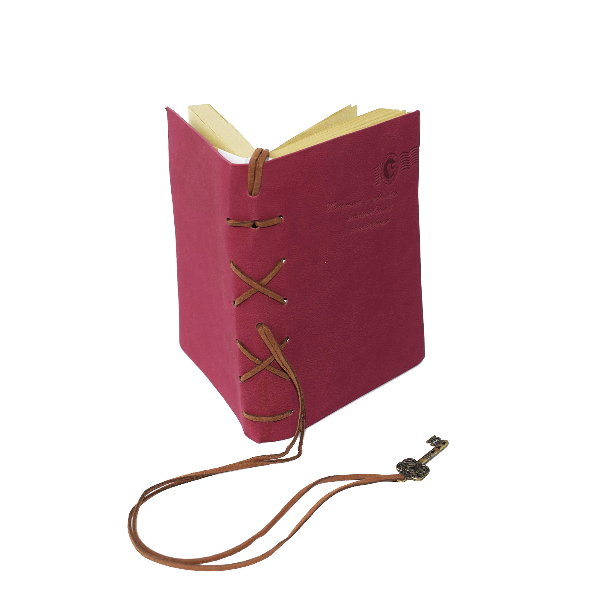 Leather Writing Journal Notebook Classic Key Bound Retro Vintage Notebook Diary Sketchbook with Unlined Travel Journals: Red