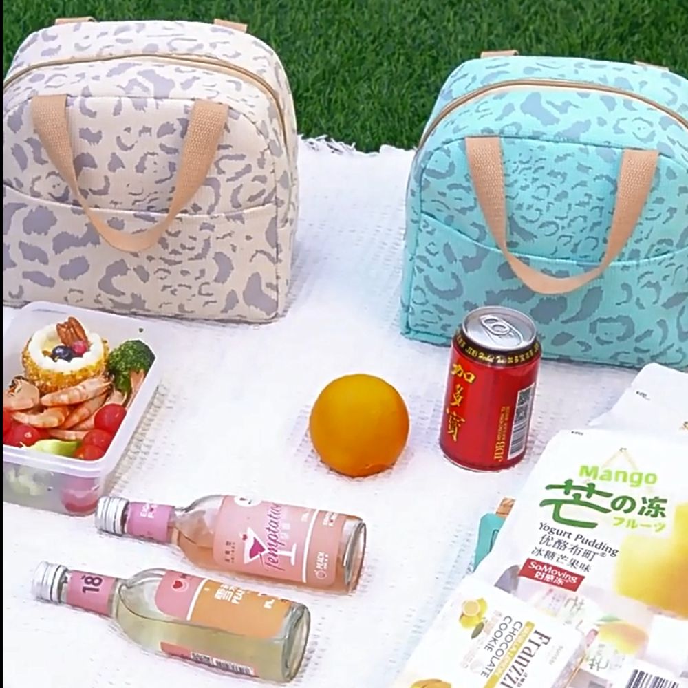 Bolsa de almuerzo térmica portátil para niñas, caja de comida duradera, resistente al agua, nevera para oficina, caja con aislamiento de hielo, bolsa Ins para Picnic y Camping