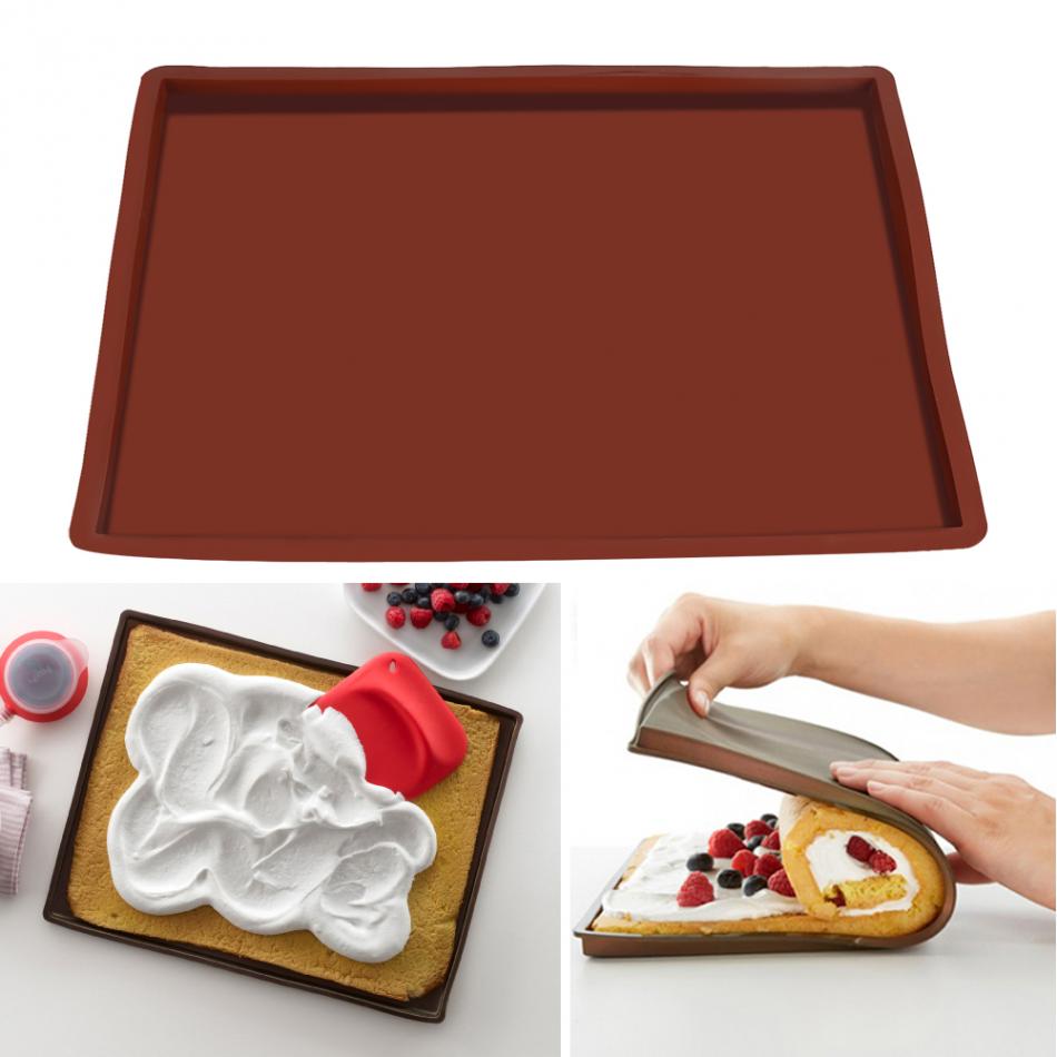 Non-stick Siliconen Bakken Mat Pad Zwitserse Roll Bakplaat Rolling Deeg Mat Grote Maat Voor Cake Cookie Macaron mat Pad