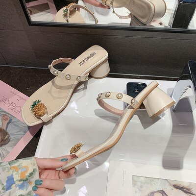 Han Editie Parel Dikke Met De Lente Zomer Slippers: Beige / 5