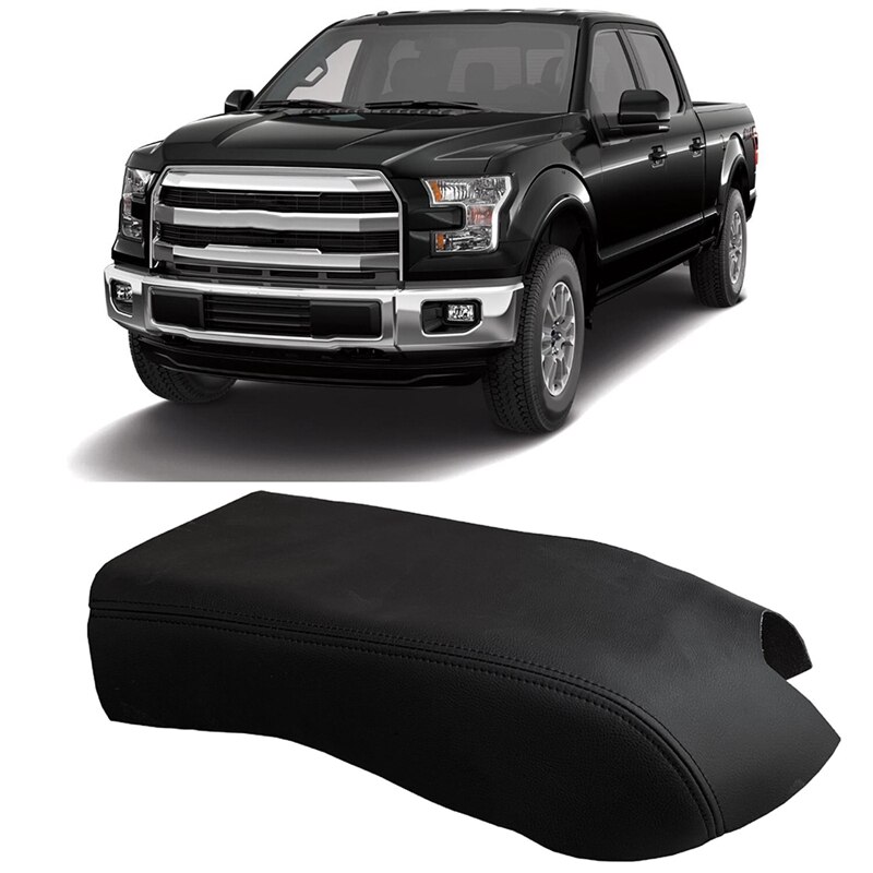 Funda sintética de cuero con reposabrazos de consola central para Ford F150 accesorios para coche
