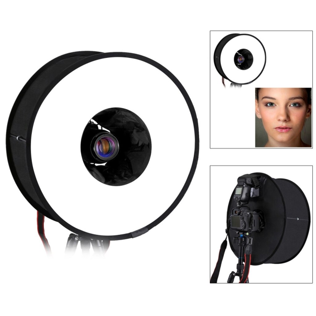 18" Macro Ring Round Softbox Soft Box For Speedlight Flashlight Shoot