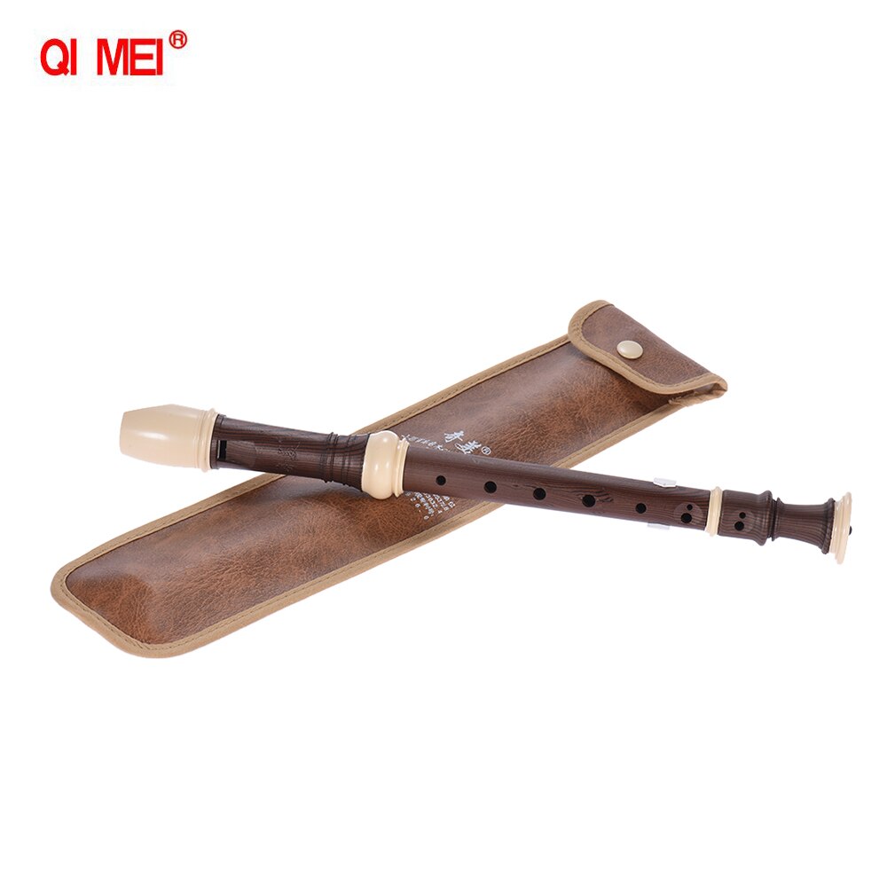 Qimei  qm8a-5g aftagelig sopranoptager tysk stil 8 huls nøgle til c blæseinstrument med rengøringsstang taske til begyndere