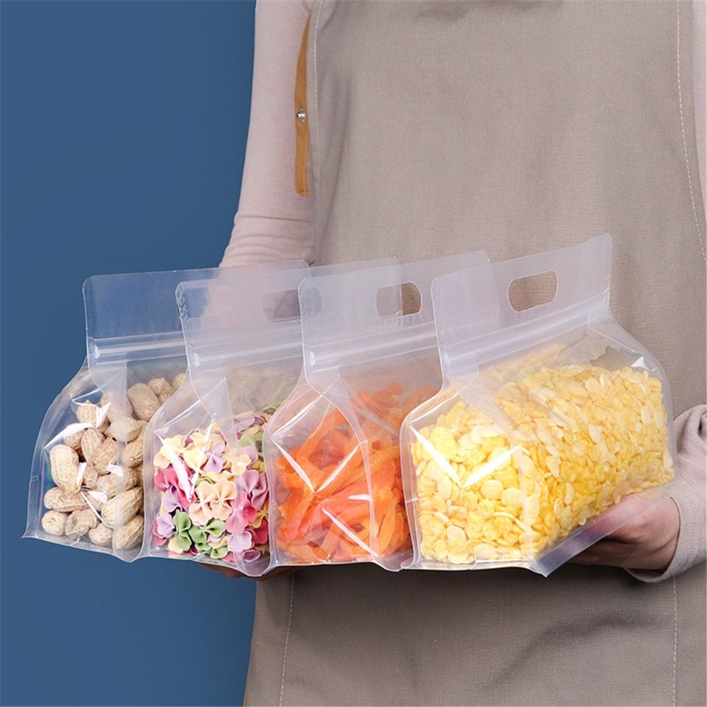 Sacchetto per alimenti freschi contenitori a tenuta stagna sacchetto per la conservazione degli alimenti riutilizzabile Stand Up Zip Shut Bag organizzazione del frigorifero forniture da cucina