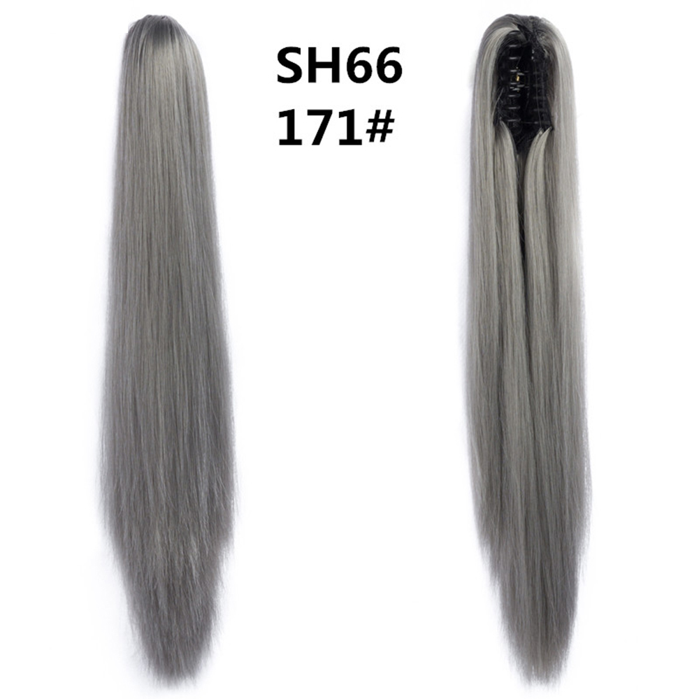 Extensiones de cabello de cola de caballo ondulada y rizada de 20 pulgadas, pinza sintética en postizos de cola de caballo para mujeres blancas, Color marrón, negro y rojo