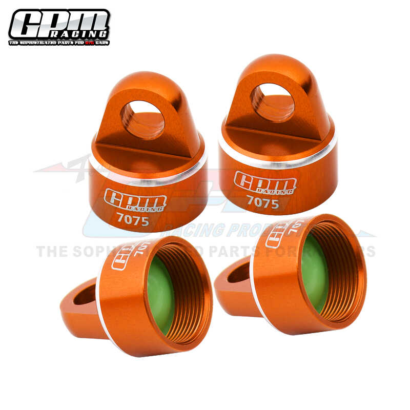 Cubierta de amortiguador GPM TRAXXAS 1/8 4WD SLEDGE aleación de aluminio 7075 (juego completo): naranja
