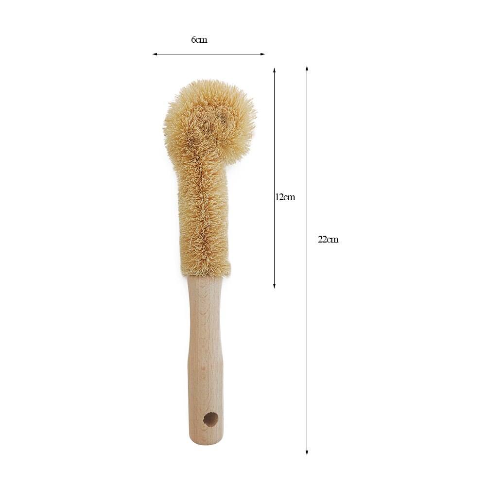 Coconut fiber Brown Kitchen Cleaning Brush Natural Coir Brush hemp fiber non-stick skillet brush dish washing bottle cleaner
