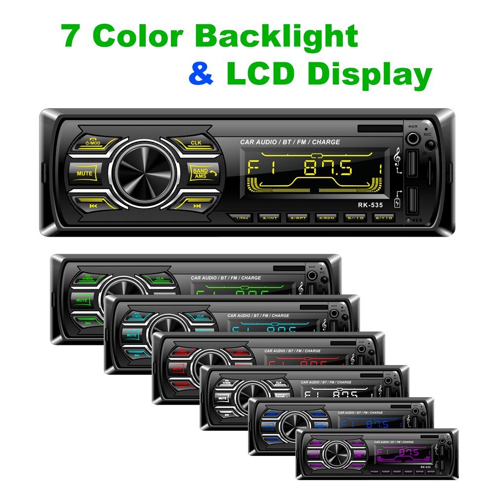 1DIN Bluetooth Vintage Car Radio MP3 Player Stereo USB AUX Classic Car Stereo Audio with SWC Remote