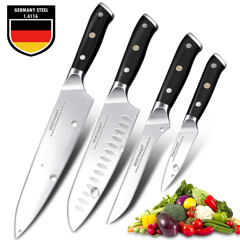 Japanske køkkenknive skarpe kokkeknive sæt tyskland 1.4116 højkulstofstål santoku frugtudbening kogekniv håndlavet