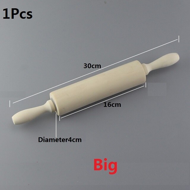 Herramienta de arcilla de madera, rodillo de madera sólida rodillo de amasar DIY arte Manual 1 pieza: Big