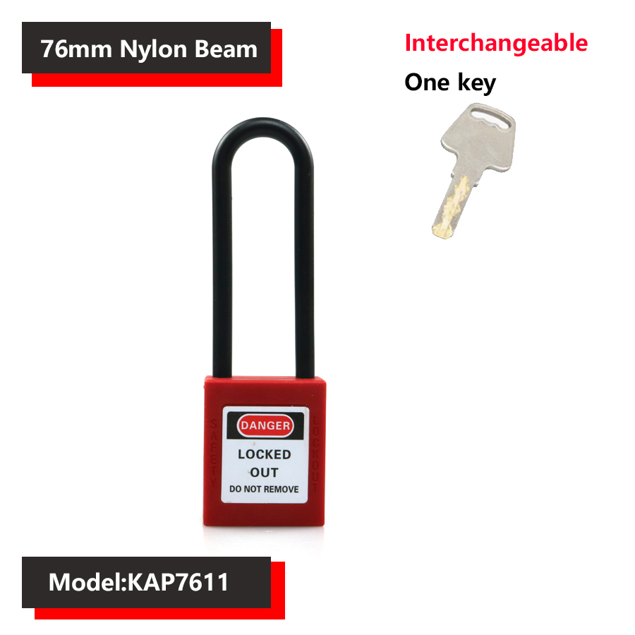 38mm industriële veiligheidshangsloten, loto-vergrendeling, nylon technische beugel, persoonlijke energievergrendeling, directe meerdere specificaties: Nikkel