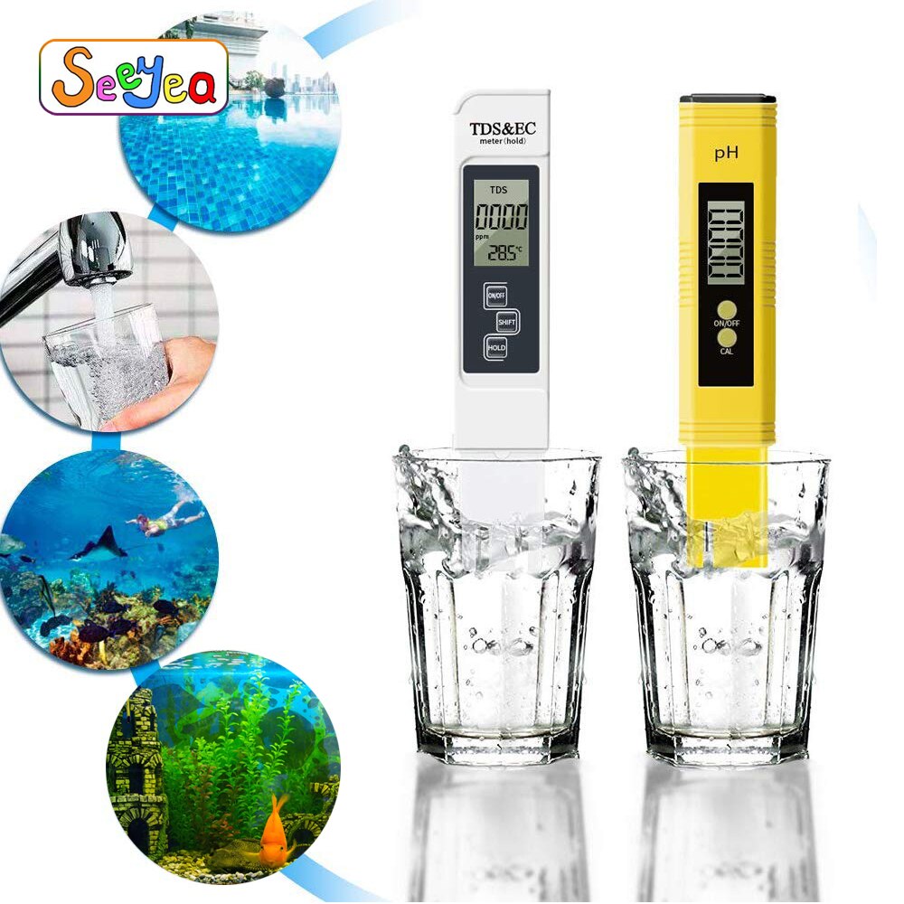 Aquarium Ph Meter Tester Ph Meter Digitale Lcd Pen Tds Meter Digitale Water Tester Digitale 0.0-14.0 Ec Tds ph Zwembad Tester Seeyea