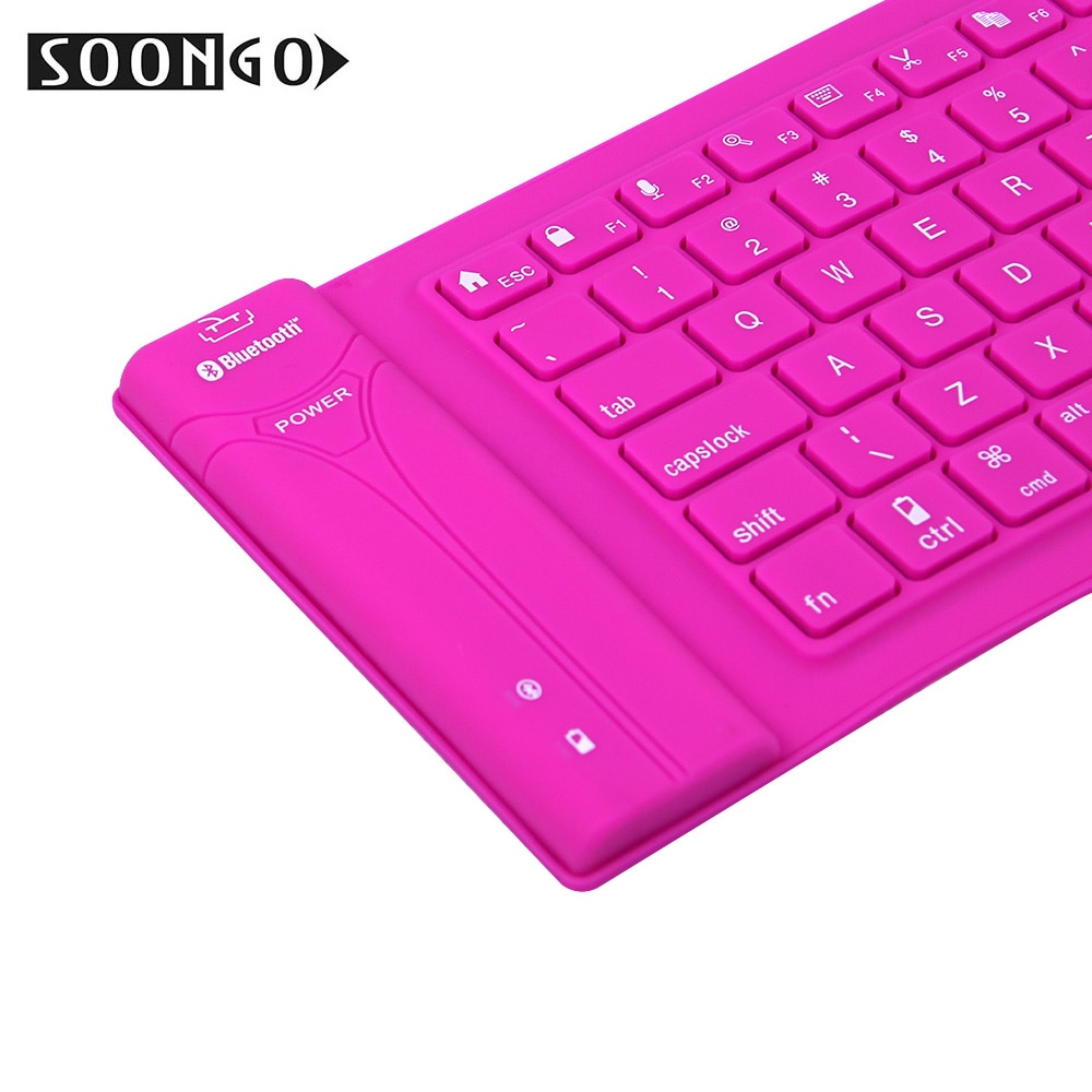 Wireless Bluetooth Silicone Keyboard Mini Flexible Slim Teclado Soft keypad Portable PC MAC Ipad Laptop Foldable keyboard