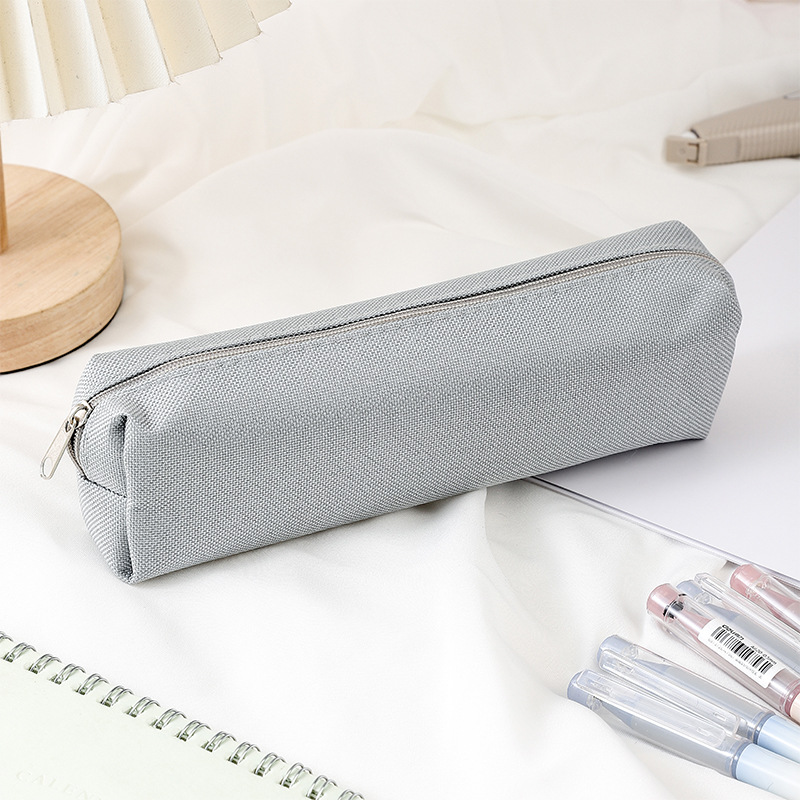Simple Pencil Case School Supplies Pencil Cases Estuche Escolar Solid Color School Stationery Kalemlik Trousse Pencil Pouch: Burgundy