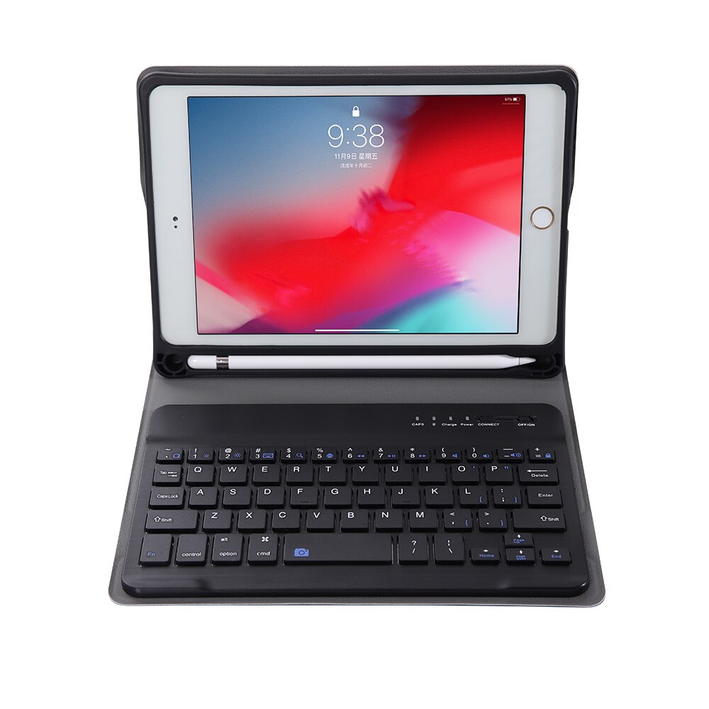 Bluetooth Wireless Keyboard Case Voor Ipad Mini 5 7.9 ''Cover Met Potlood Houder Puleather Case Keyboard Cover Voor mini 5