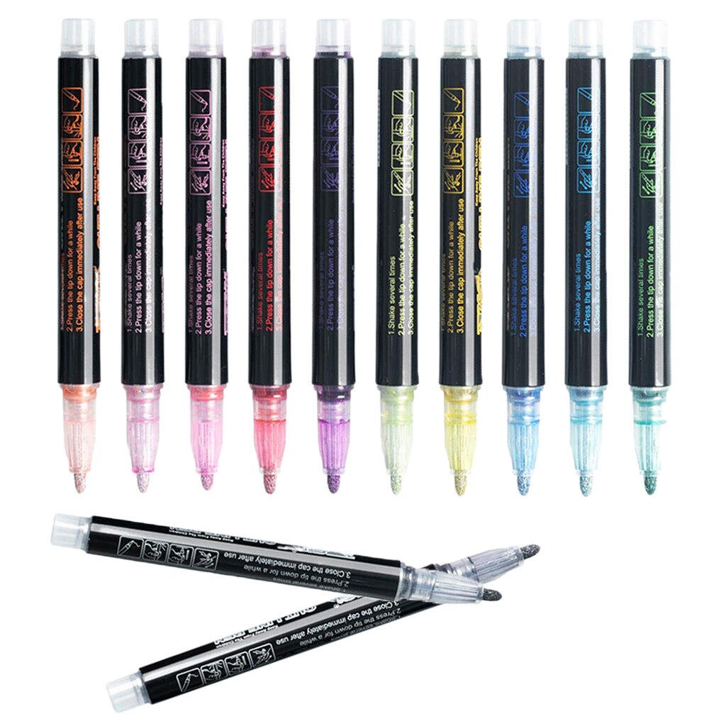 12-pack Double Line Pens Drawing Painting Graffiti Doodle Pens Diary Stationery