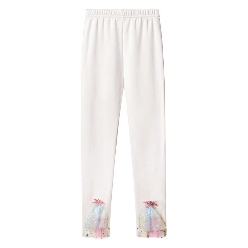 3 - 12 Jaar Meisjes Panty Broek Met Dot Mesh Bloemen Kinderen Zachte Katoenen Leggings Kinderen Elastische Taille Broek Kinderen kleding: Beige / 120cm