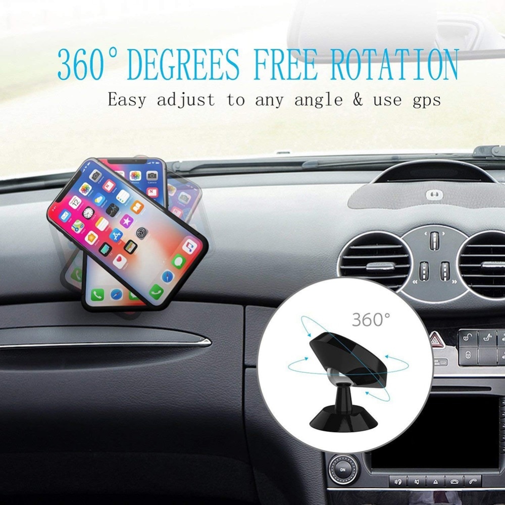 Suporte magnético automotivo para celular, suporte magnético para ventilação, para iphone x, 11, 8, 7, xiaomi, samsung, 360 suporte para celular