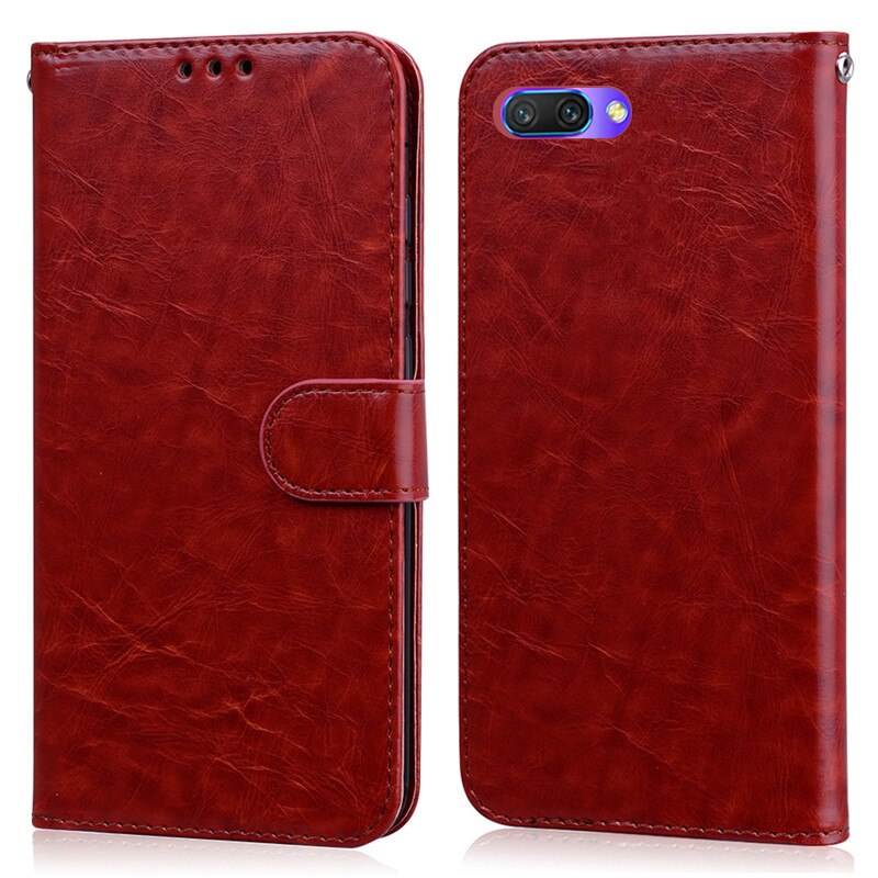 For Huawei Honor 10 Case Cover Luxury Leather Wallet Case On For Huawei Honor 10 Flip Case Honor 10 Phone Case Coque Fundas: Brown