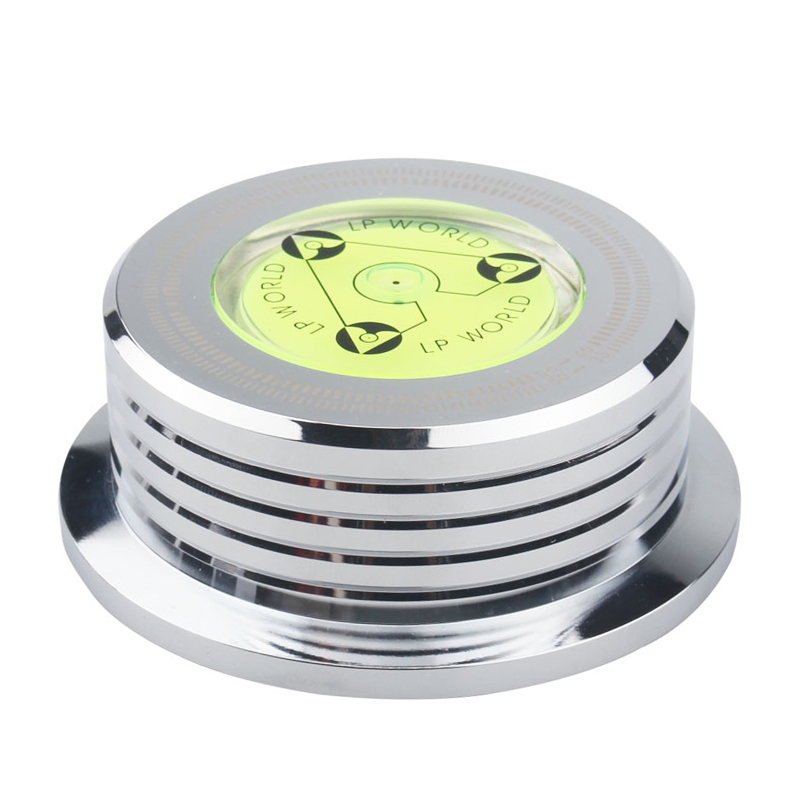 Universeller plattenspielerstabilisator für 50hz lps mit wasserwaage und gewichtsklemme aus aluminiumlegierung: Silber