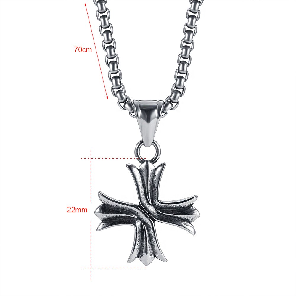 ZS – collier avec pendentif croix Punk pour hommes, en acier inoxydable, bijoux gothiques, Rock Roll, 316L