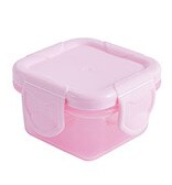 Cajas de almacenamiento de alimentos para bebés, vajilla de Color caramelo para niños, caja sellada, contenedores de comida para bebés, tazas reutilizables con bandeja, 6 unids/lote: 6pcs pink
