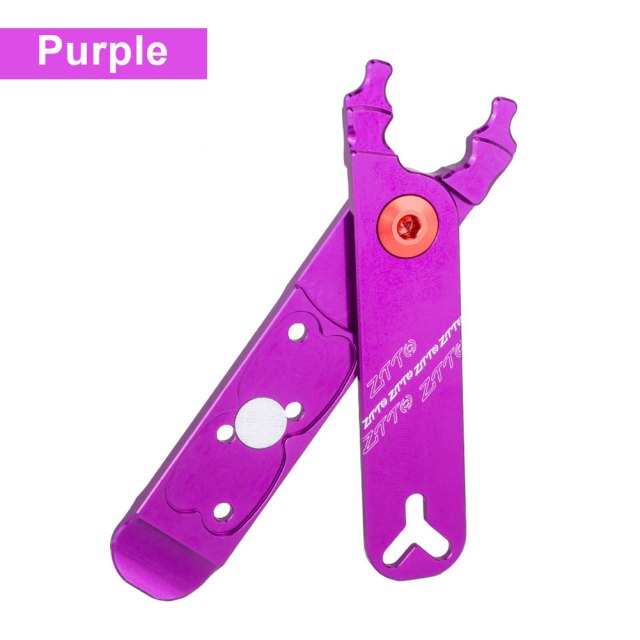 4-in-1 Bicycle Chain Magic Buckle Quick Release Buckle Splitter Bicycle Chain Repair Tool Bicycle Chains Remover Valve Tools: Purple