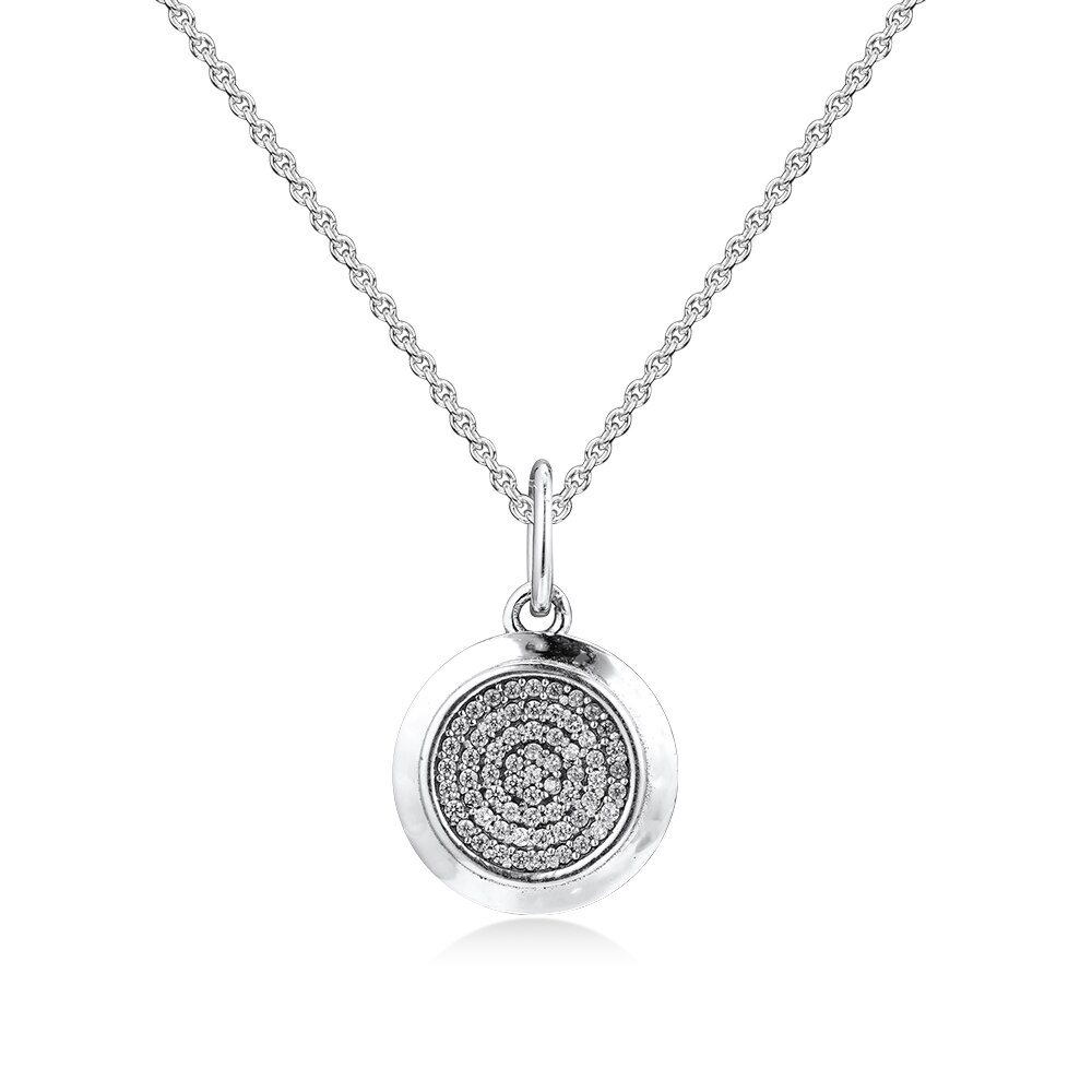 Collier rond 925 bijoux en argent Sterling Signature clair Cz lien chaîne colliers pour femmes N016: Signature