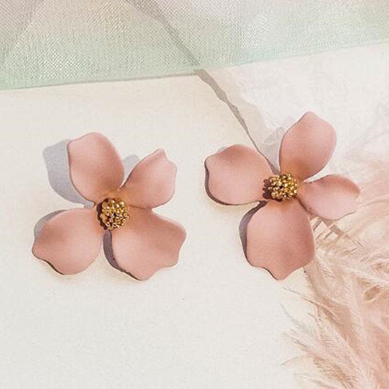bloemen zoete stemming sieraden oorbellen lange oorbellen met bloem oorbellen verklaring oorbellen meisje te sturen vrouw: Pink