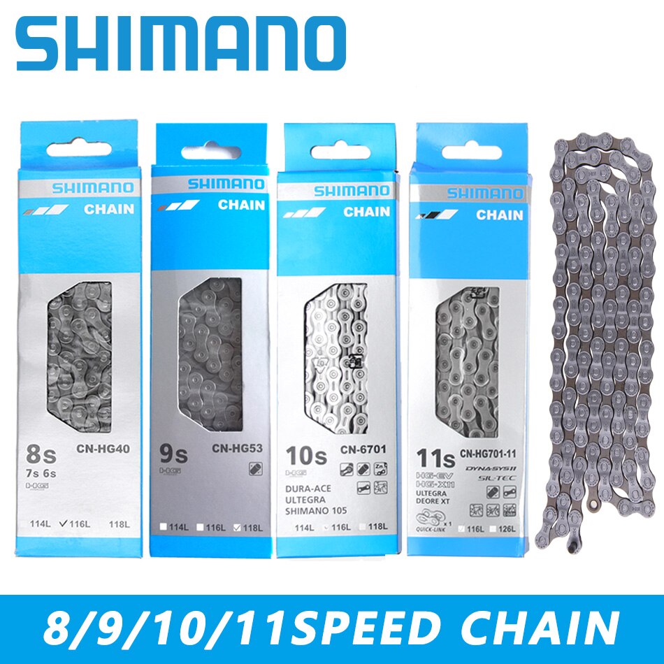 SHIMANO-cadenas de 8/9/10/11/12 velocidades, HG40, HG50, HG53, HG93, HG54, HG95, 4601, HG601, HG701, HG901, 112/116/118 eslabones