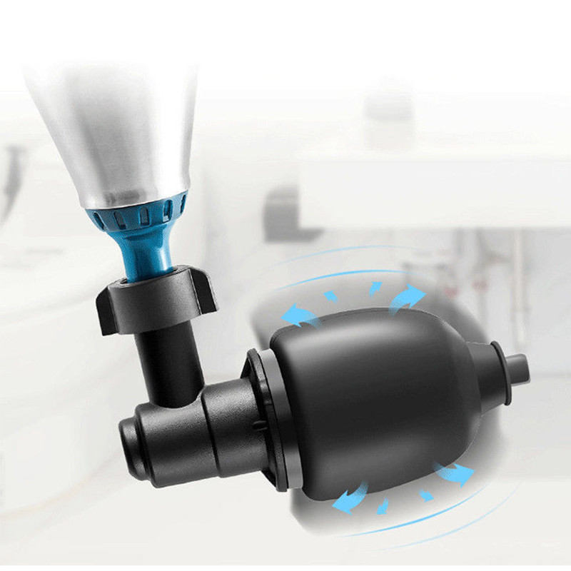 Sewer Dredge Toilet Plungers Drain Pipe Dredge Toilet High Pressure Air Drain Blaster Cleaner Powerful Manual Cleaning Clogs D