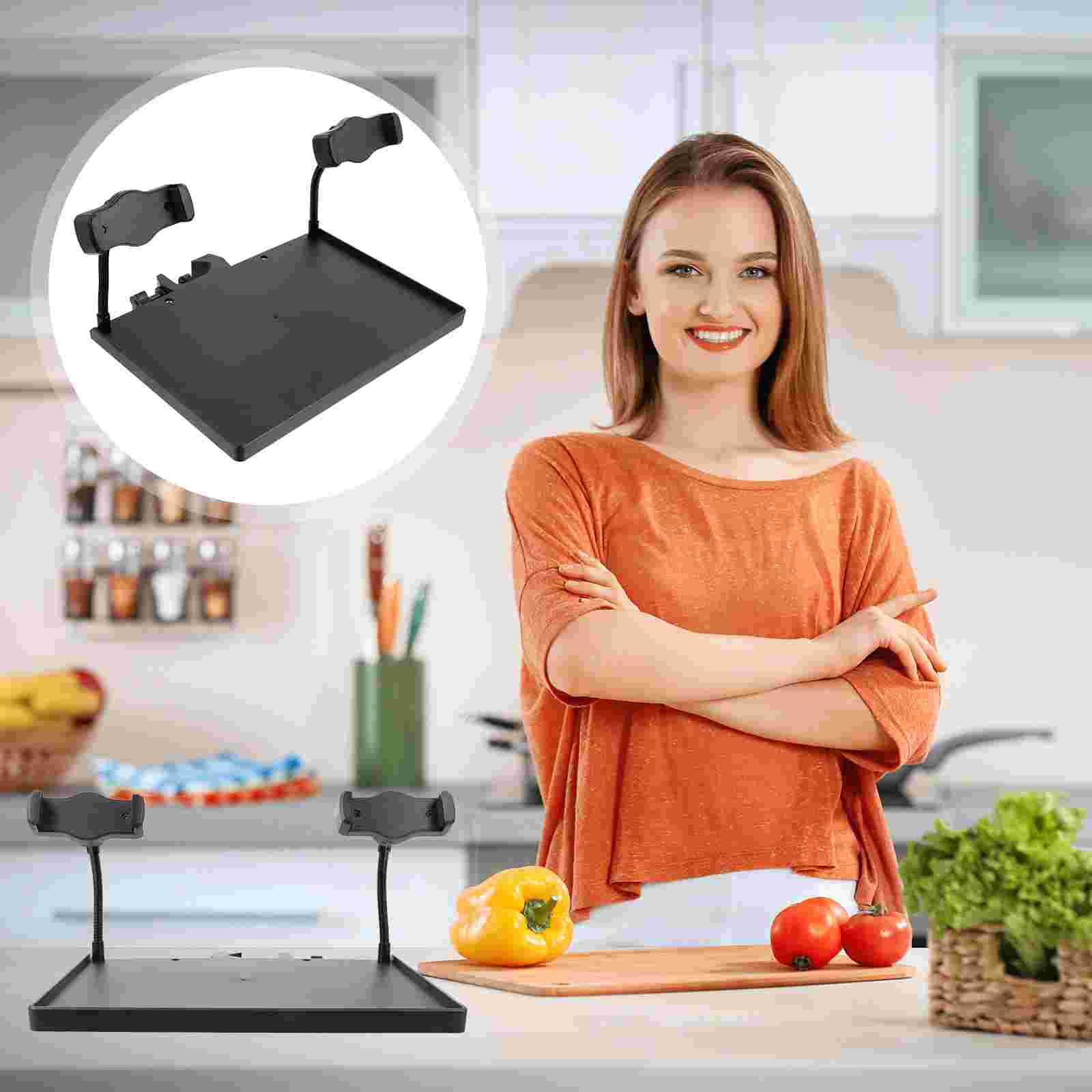 Mic Stand Tray Sheet Stand Clamp-on Dual Phone Stand Tray Shelf Holder